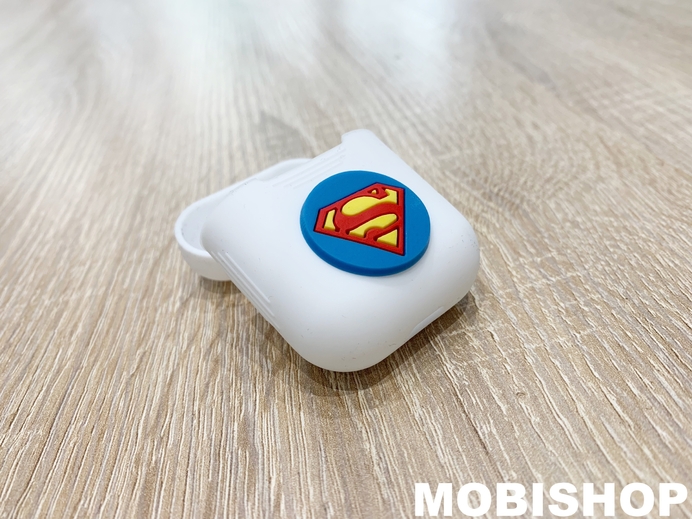 coque superman airpods blanc accessoires ecouteur saint-etienne mobishop st-etienne